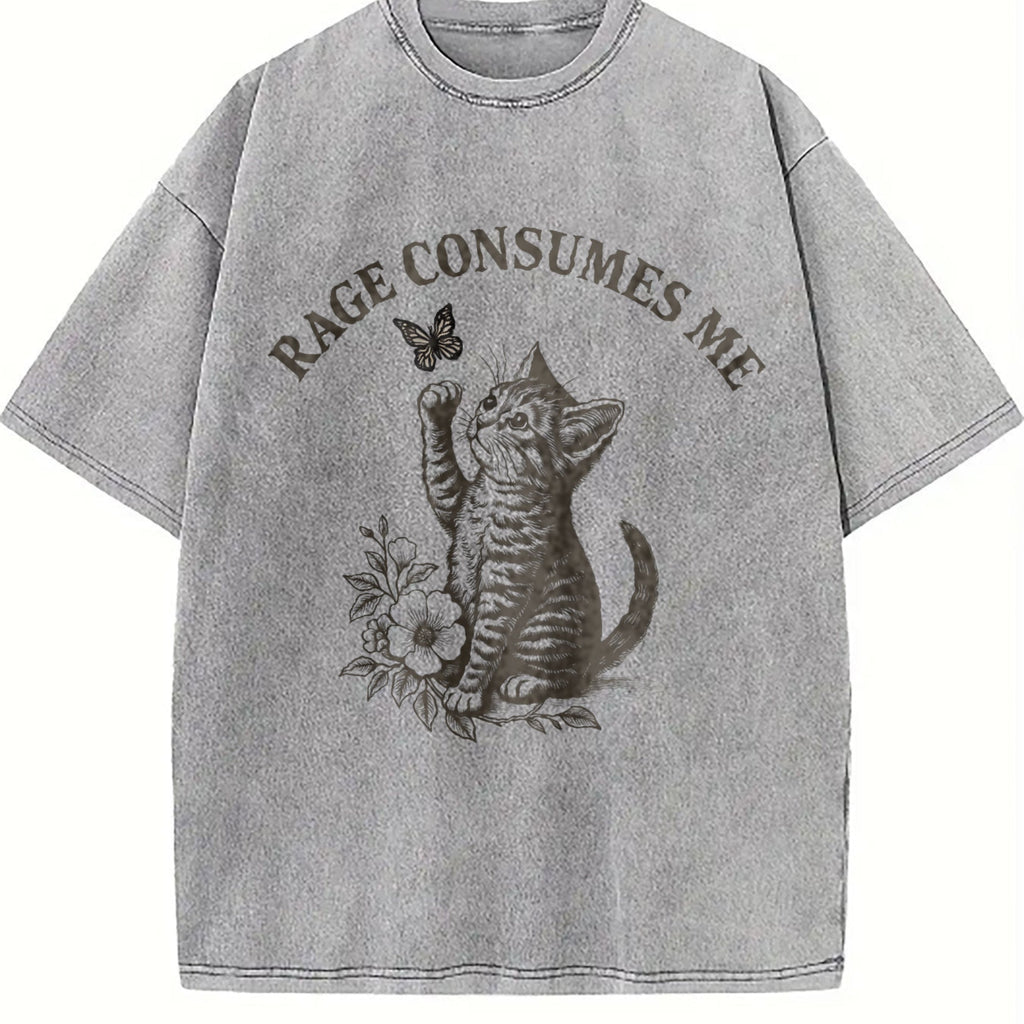 Rage Consumes Me Cat - Animal - Dark Humor USA Vintage product image 5