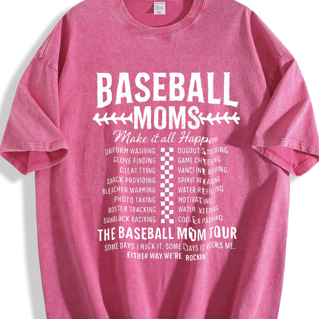 Funny Baseball Mom Vintage Washed T-Shirt product image 7