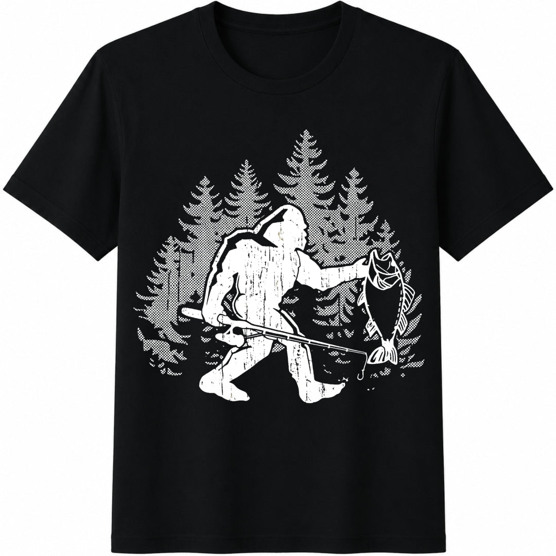 Bigfoot Fishing - Funny Sasquatch Fisherman - Angler Cotton product image 1