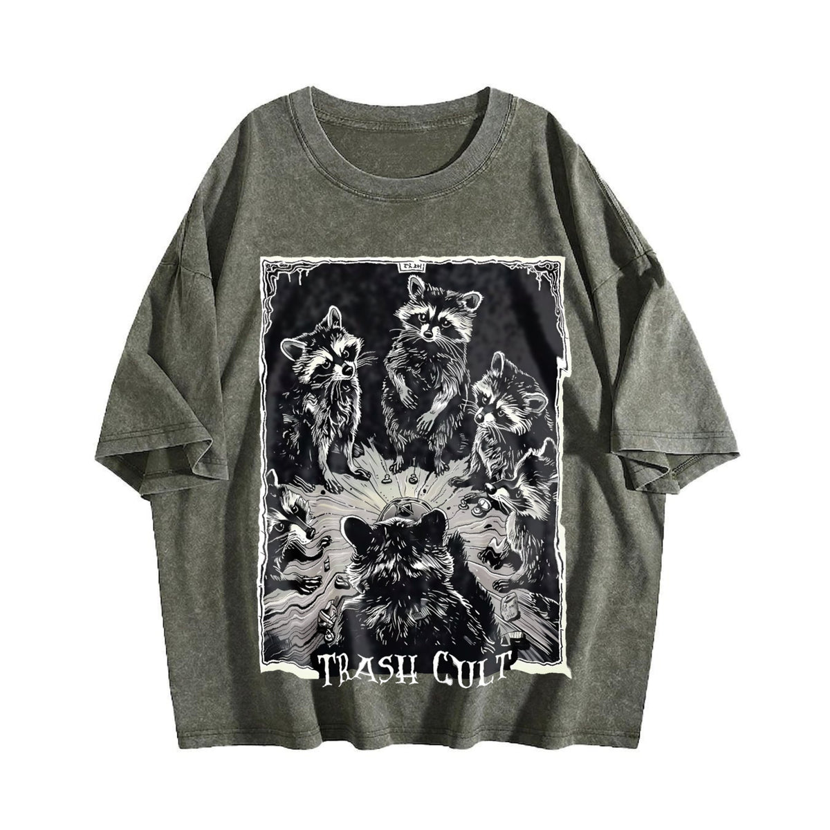 Trash Cult Raccoon Tarot Vintage Washed T-Shirt product image 4