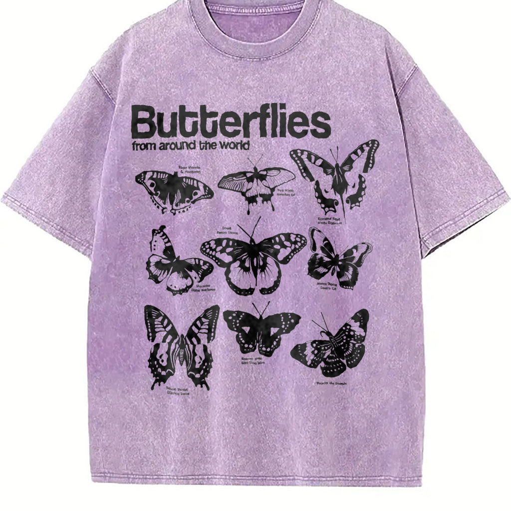 Butterflies Infographic Vintage Washed T-Shirt product image 6