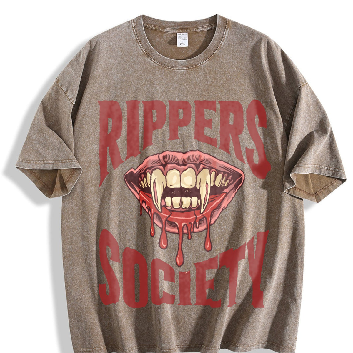 Horror Rippers Society 90s Halloween Vintage Washed T-Shirt product image 3