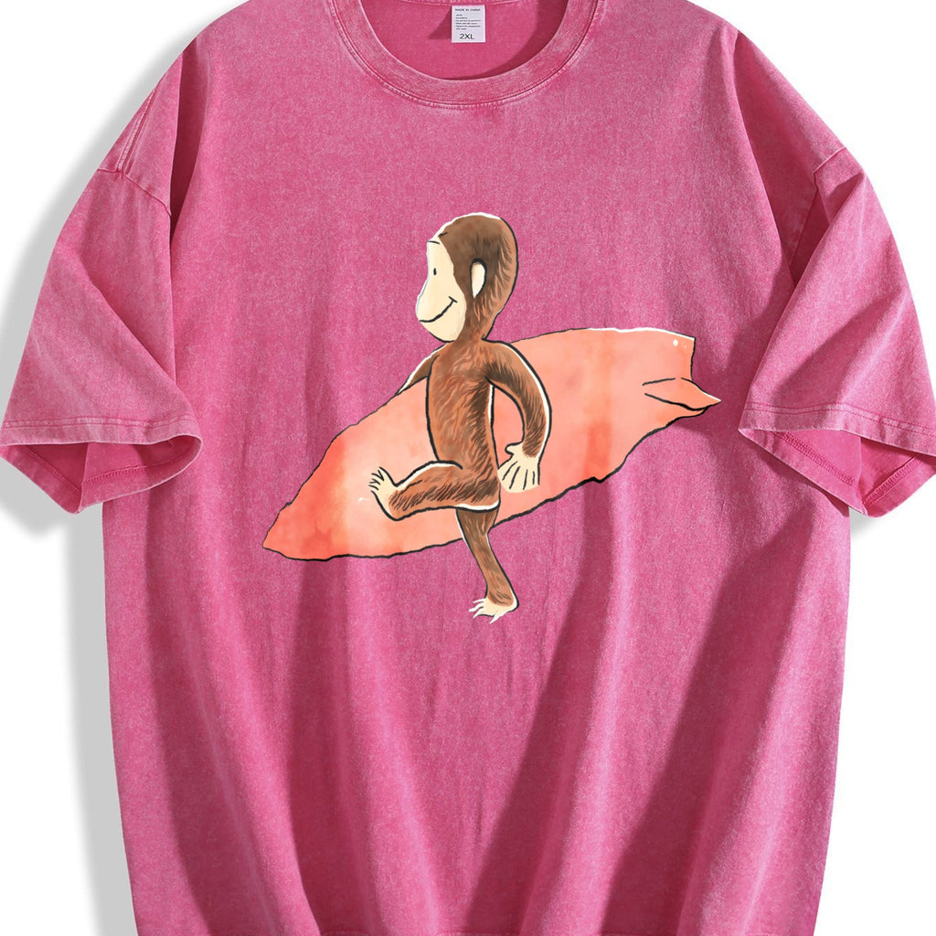 Curious Georgee Surfing - Black Vintage Washed T-Shirt product image 7