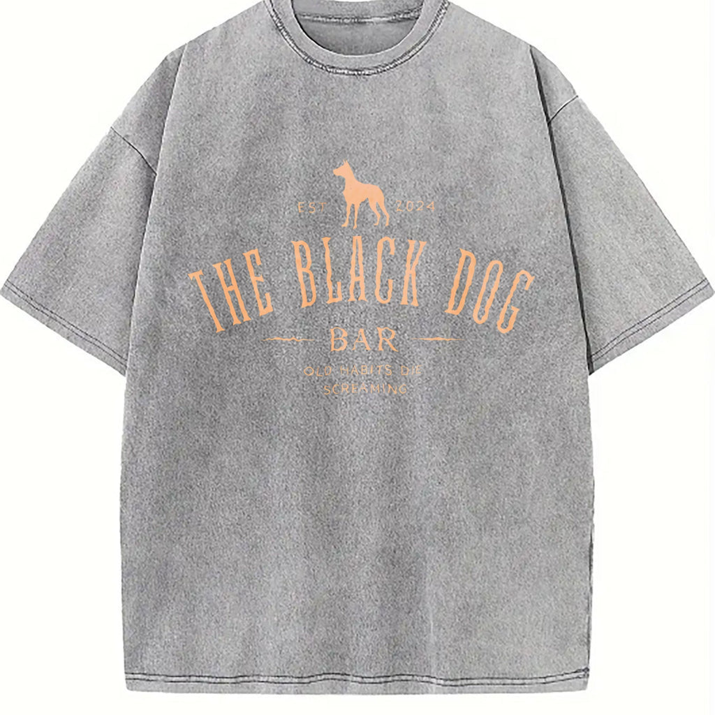 Dog And Letter Vintage Washed T-Shirt product image 5