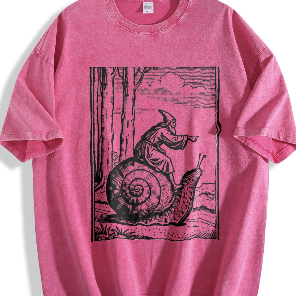 Medieval Snail Rider Vintage Washed T-Shirt product image 7