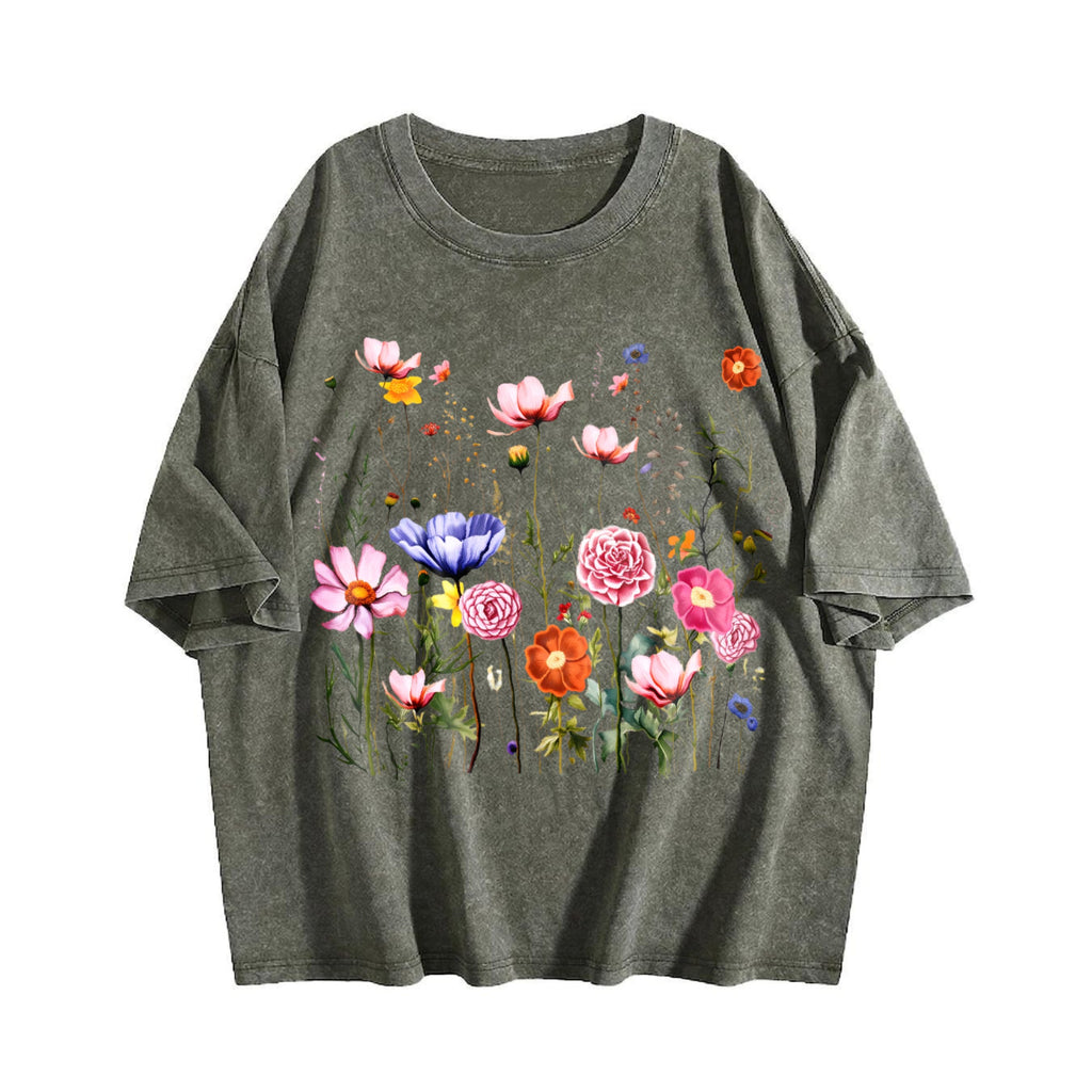 Subtle Floral Anti Trump Vintage Washed T-Shirt product image 4