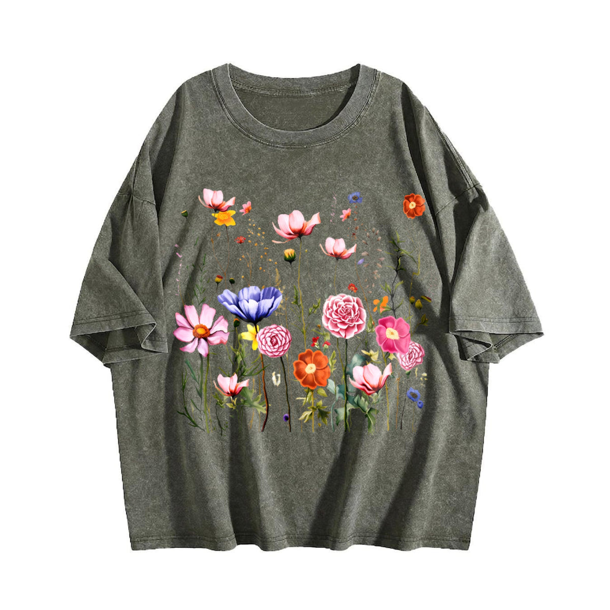 Subtle Floral Anti Trump Vintage Washed T-Shirt product image 4