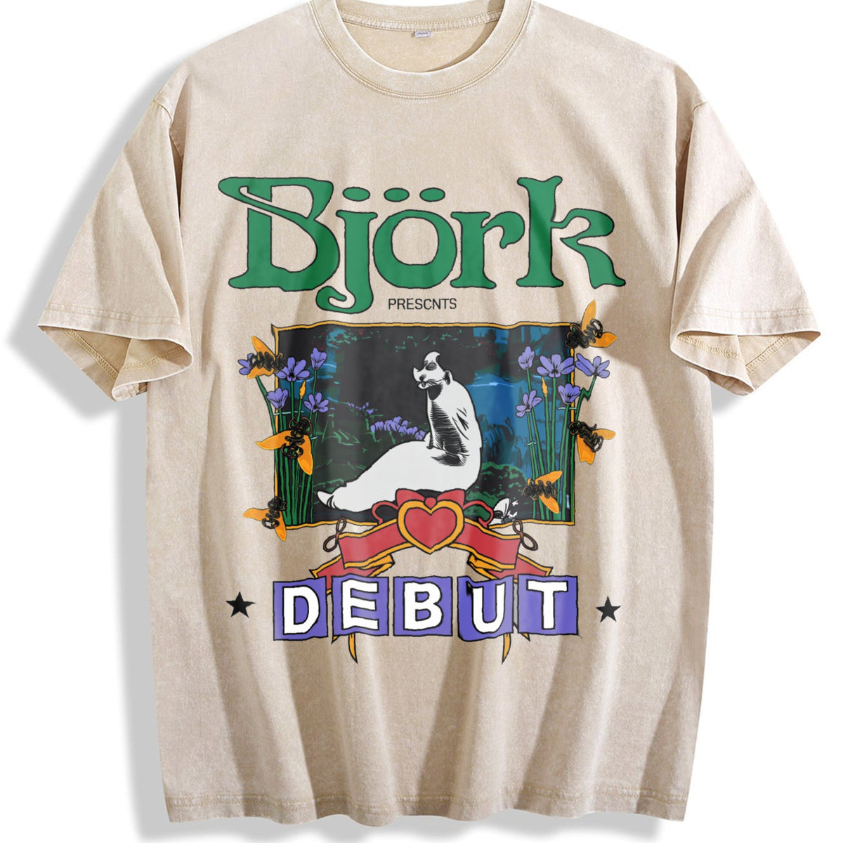 Y2K Bjork Debut Vintage Washed T-Shirt product image 1