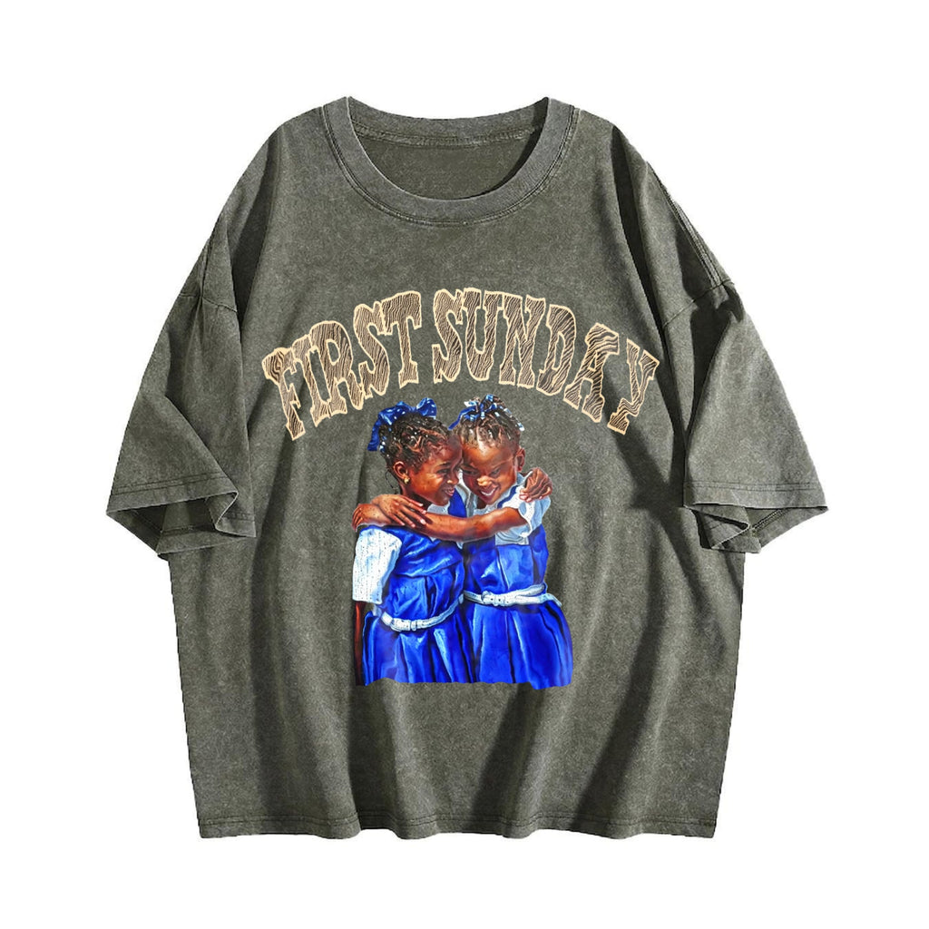 First Sunday Children Hugging Vintage Washed T-Shirt product image 4