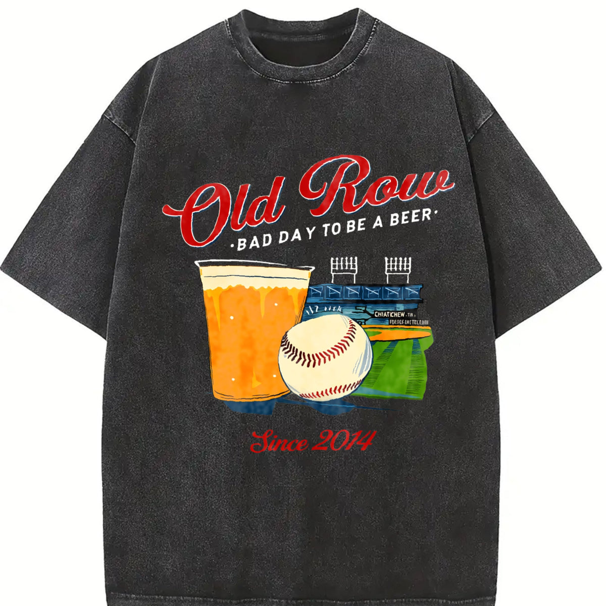 Baseball Beer Sports Vintage Washed T-Shirt product image 2