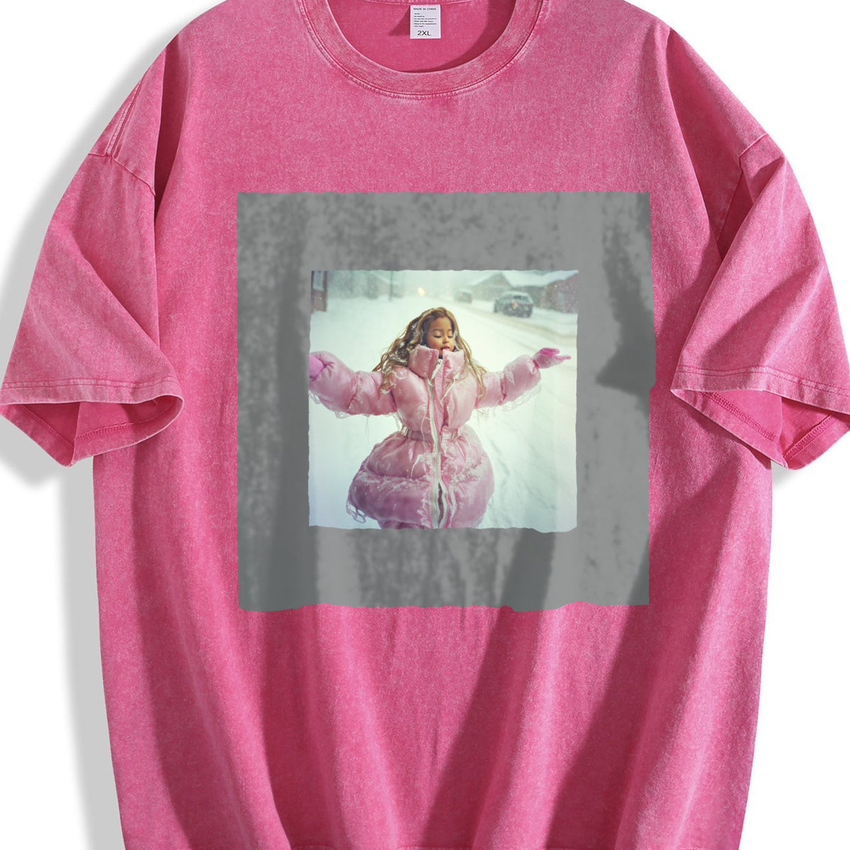 Doll in a Pink Winter Coat Vintage Washed T-Shirt product image 7