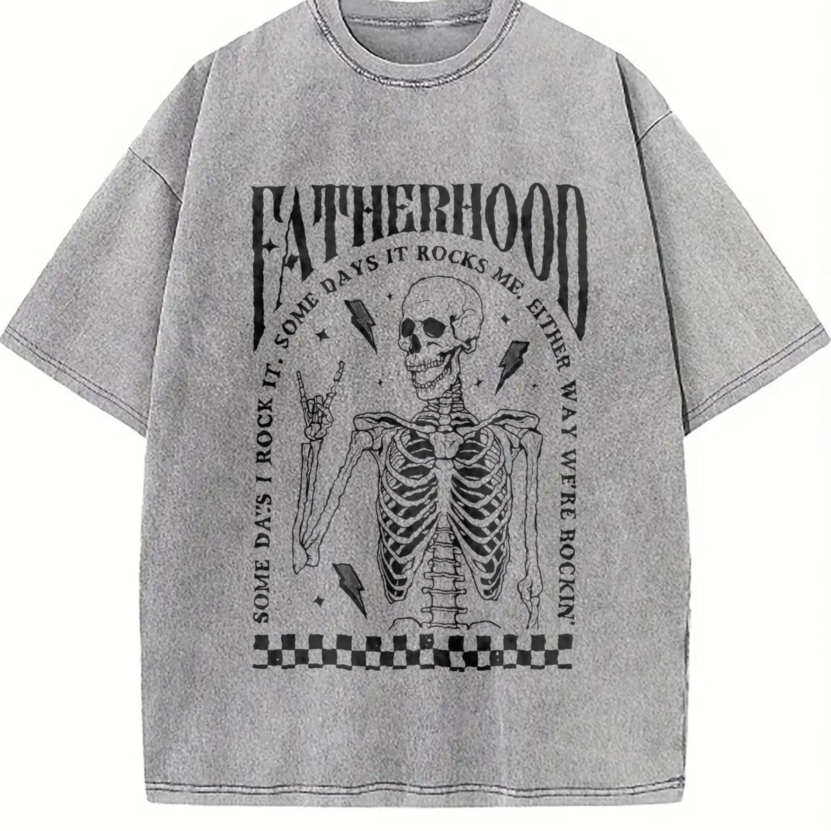 Fatherhood Dad Funny Skeleton First Time Vintage Washed product image 5