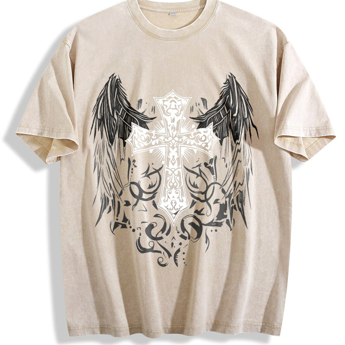 Gothic Lover + Ornate Angel Wing Cross + Sand- Feel Vintage product image 1