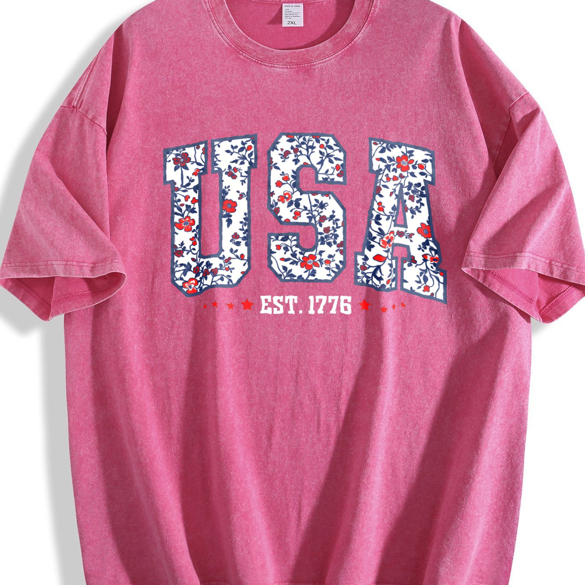 Floral USA Vintage Washed T-Shirt product image 7