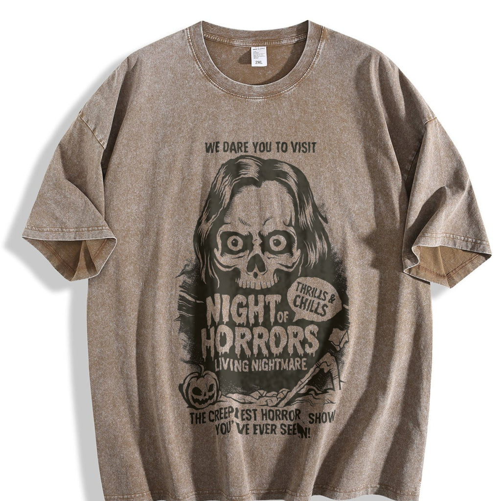 We Dare You To Visit Night Of Horrors Vintage Washed T-Shirt product image 3