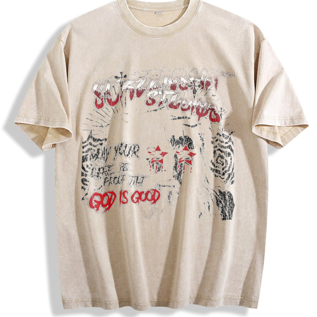 God Is Good Jesus Black Grunge Religious Vintage Washed product image 1