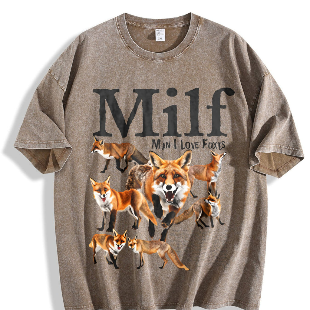 Man I Love Foxes Vintage Washed T-Shirt product image 3