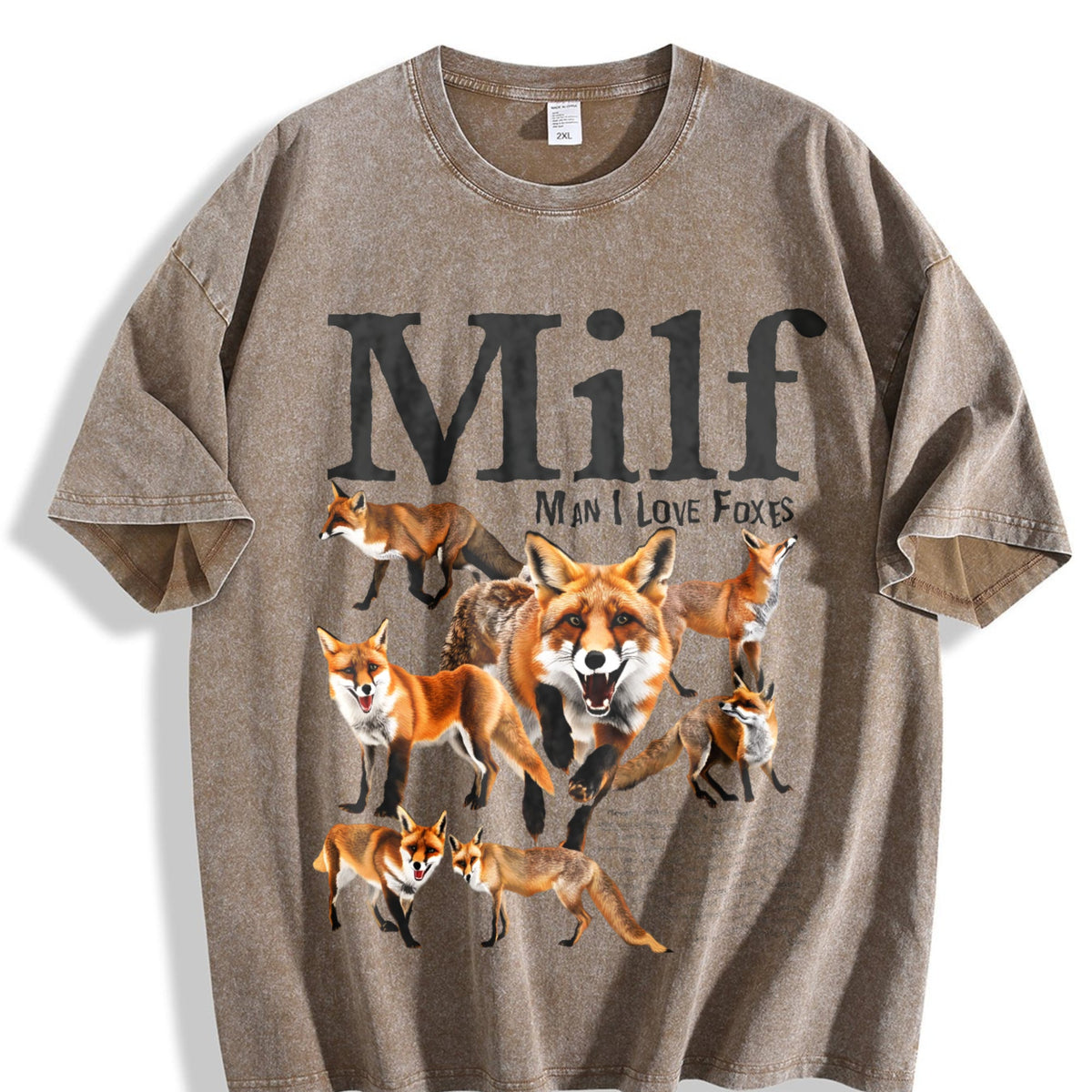 Man I Love Foxes Vintage Washed T-Shirt product image 3