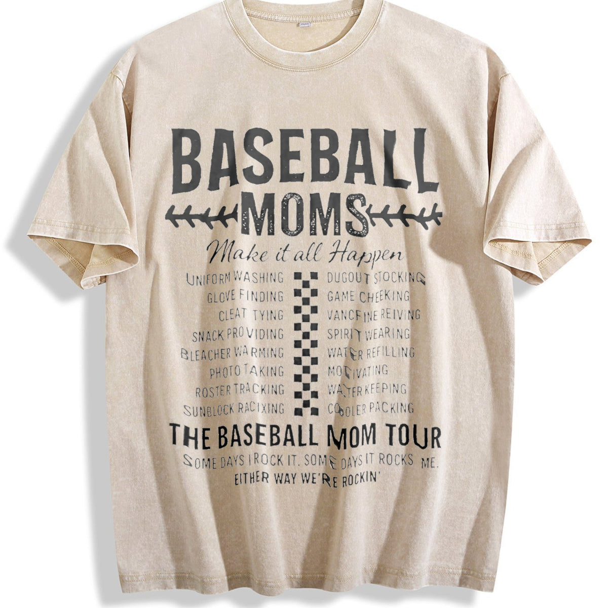 Funny Baseball Mom Vintage Washed T-Shirt product image 1
