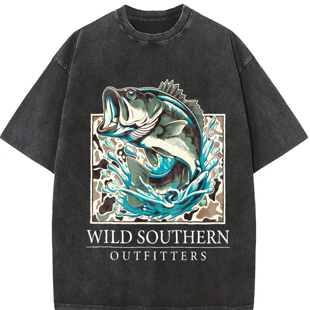 Fishing Bass Vintage Washed T-Shirt product image 2