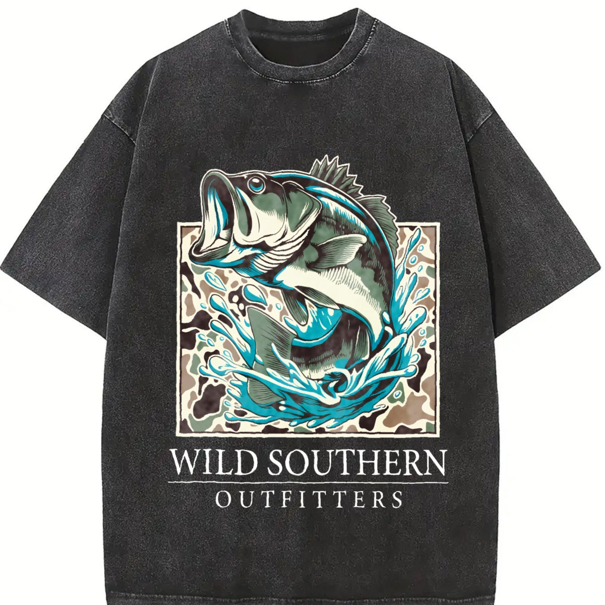 Fishing Bass Vintage Washed T-Shirt product image 2