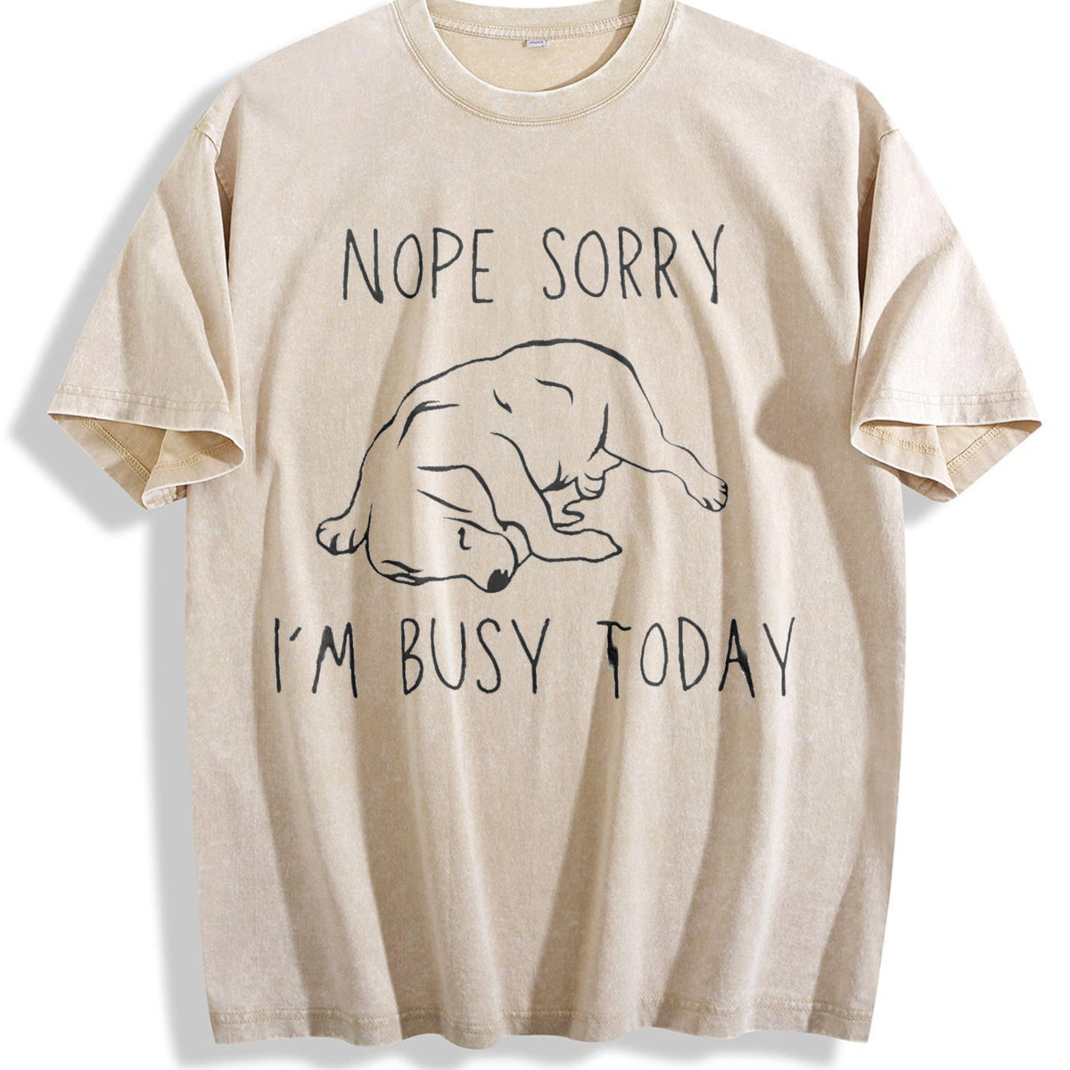Nope Sorry Busy Today Sleeping Dog Vintage Washed T-Shirt product image 1
