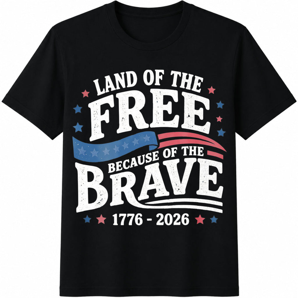 Land Of The Free Because Of Brave Cotton T-Shirt product image 1