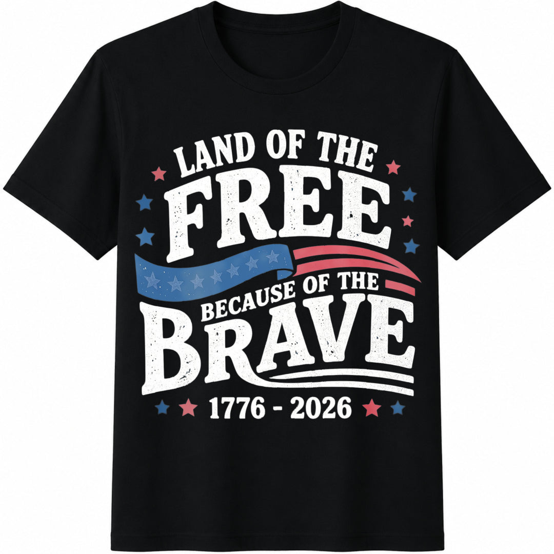 Land Of The Free Because Of Brave Cotton T-Shirt product image 1