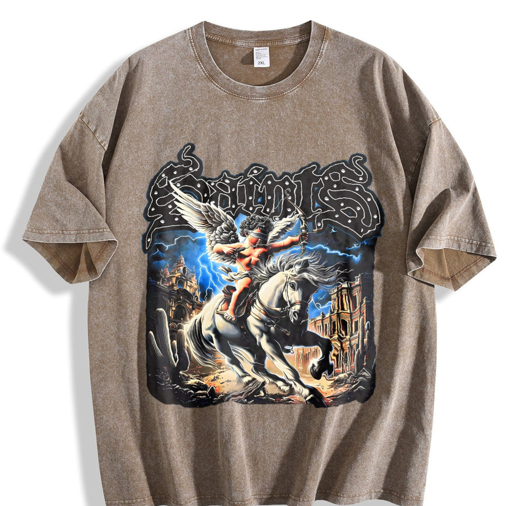 Saints Angel On Horse Vintage Washed T-Shirt product image 3