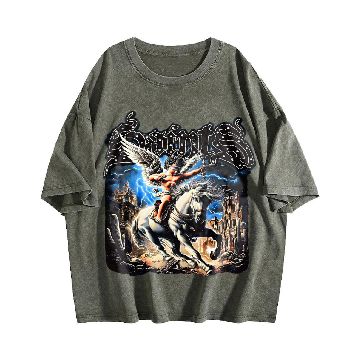 Saints Angel On Horse Vintage Washed T-Shirt product image 4