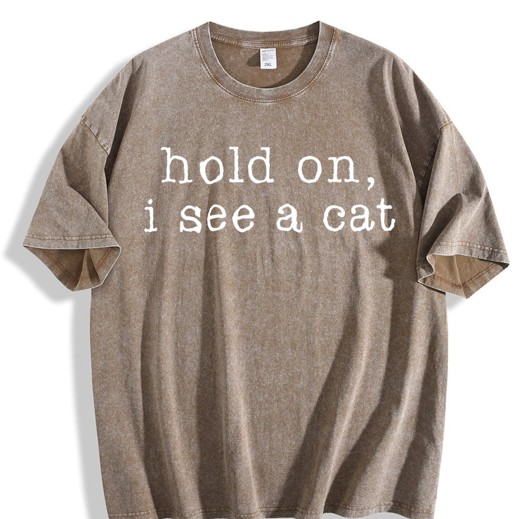 Hold On I See A Cat Vintage Washed T-Shirt product image 3