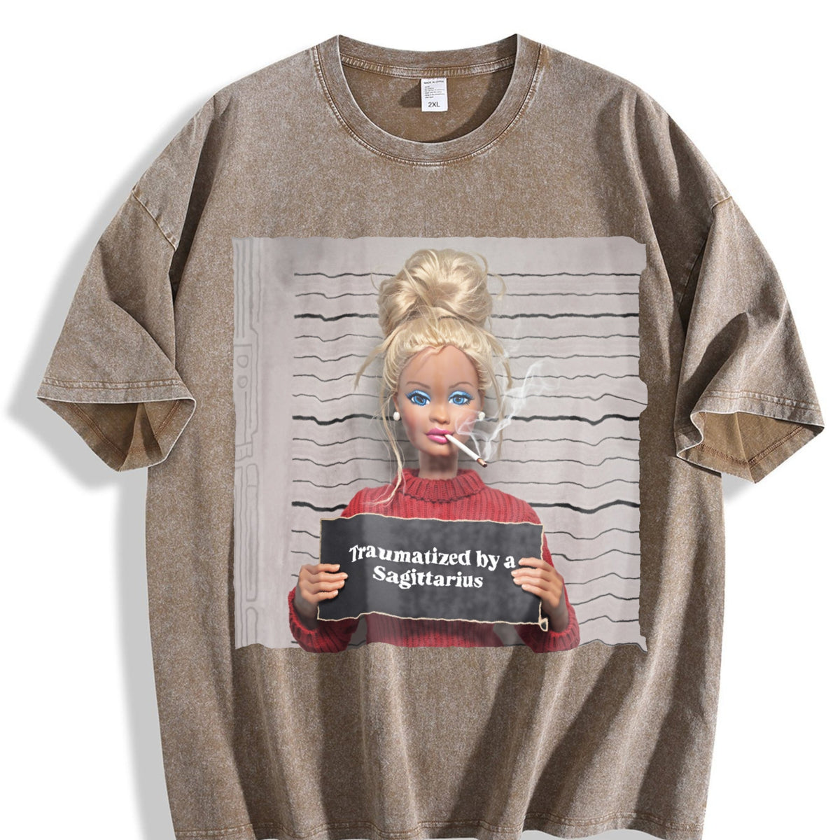 Traumatized by a Sagittarius Doll Meme Vintage Washed product image 3
