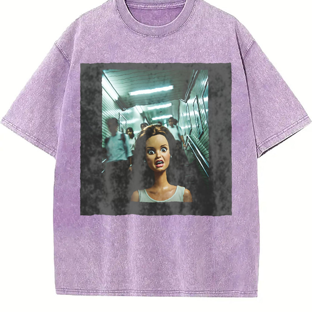 Funny Doll on the Subway Vintage Washed T-Shirt product image 6