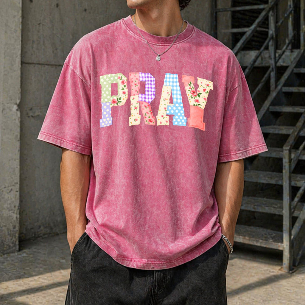 Pray Christian Vintage Washed T-Shirt product image 14