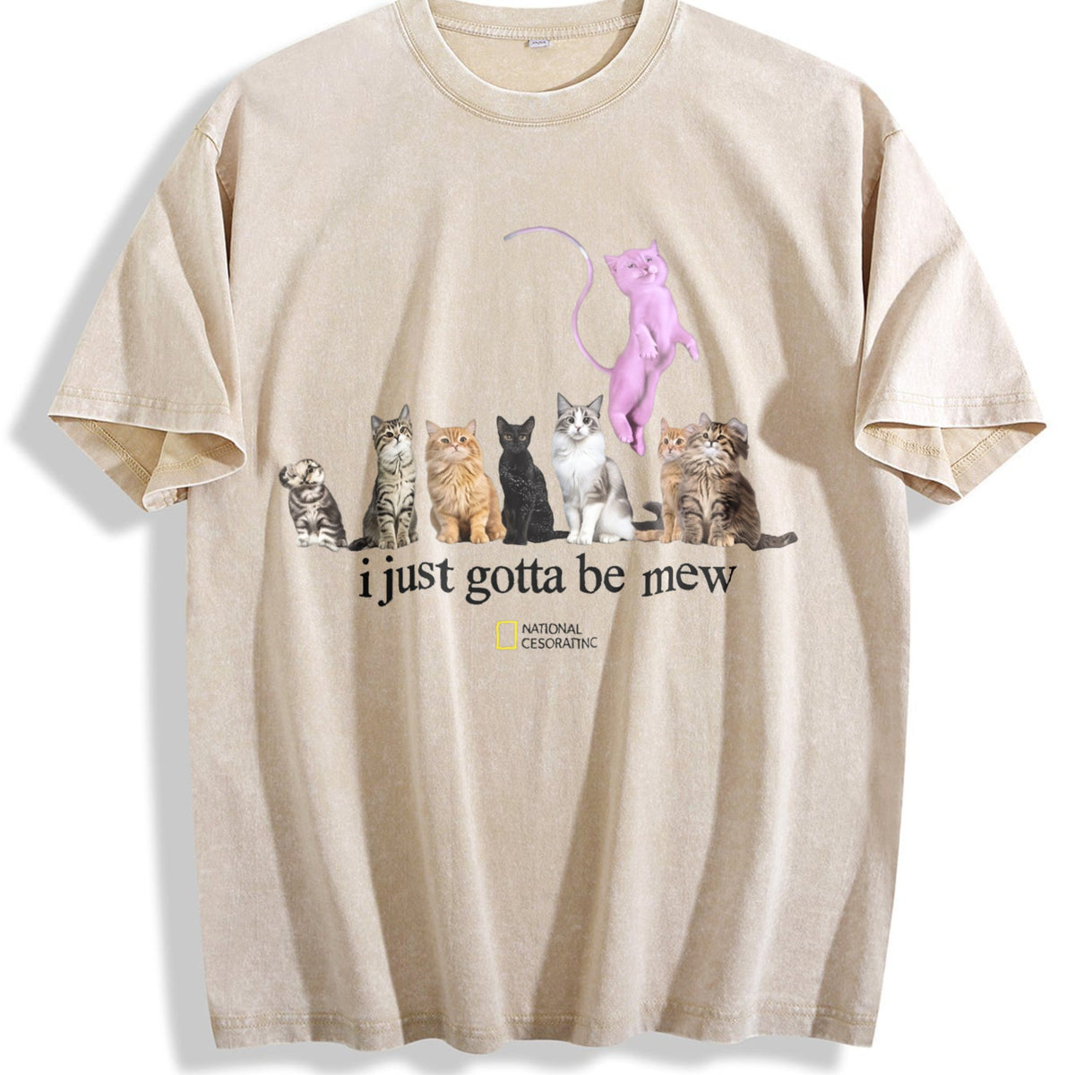 Cat I Just Gotta Be Mew Vintage Washed T-Shirt product image 1