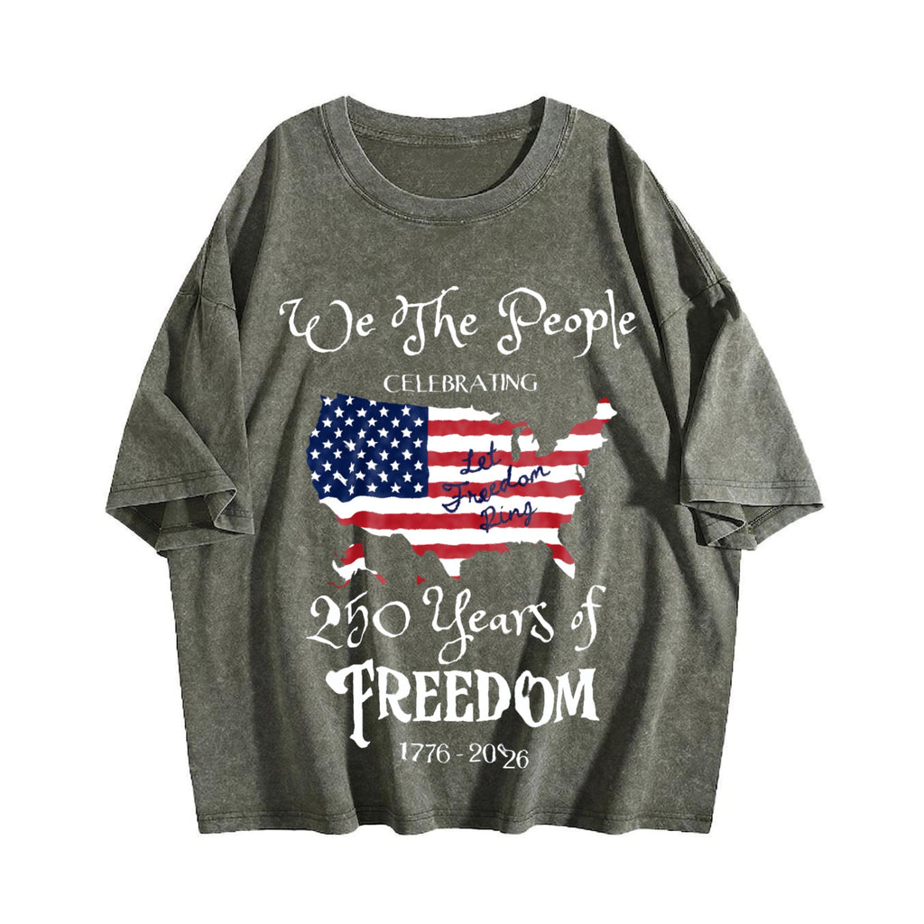 America 250 Years Of Freedom Vintage Washed T-Shirt product image 4
