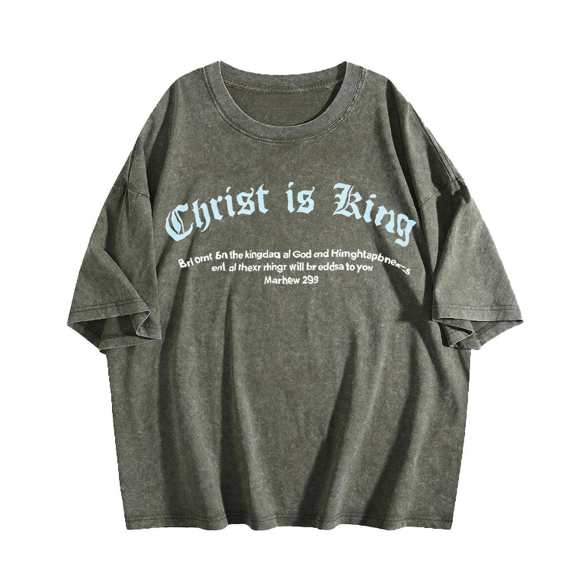 Christ Is King Letter Vintage Washed T-Shirt product image 4