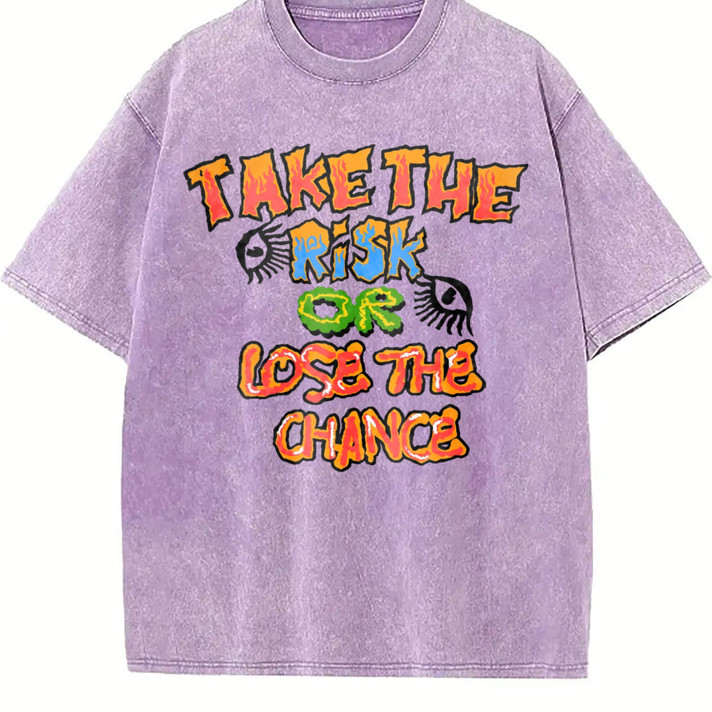 Take The Risk Graffiti Text Vintage Washed T-Shirt product image 6