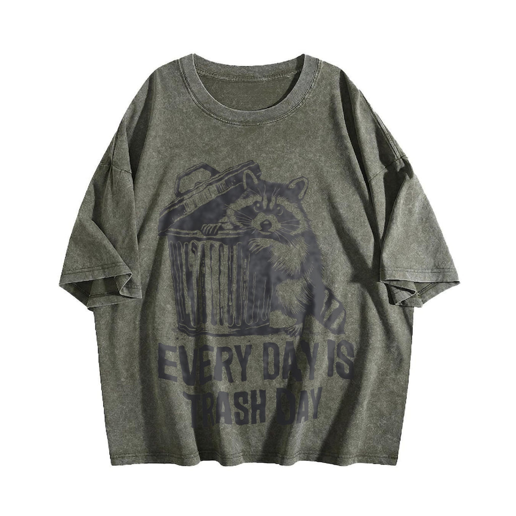 Funny Raccoon Every Day Is Trash 90's Vintage Washed T-Shirt product image 4