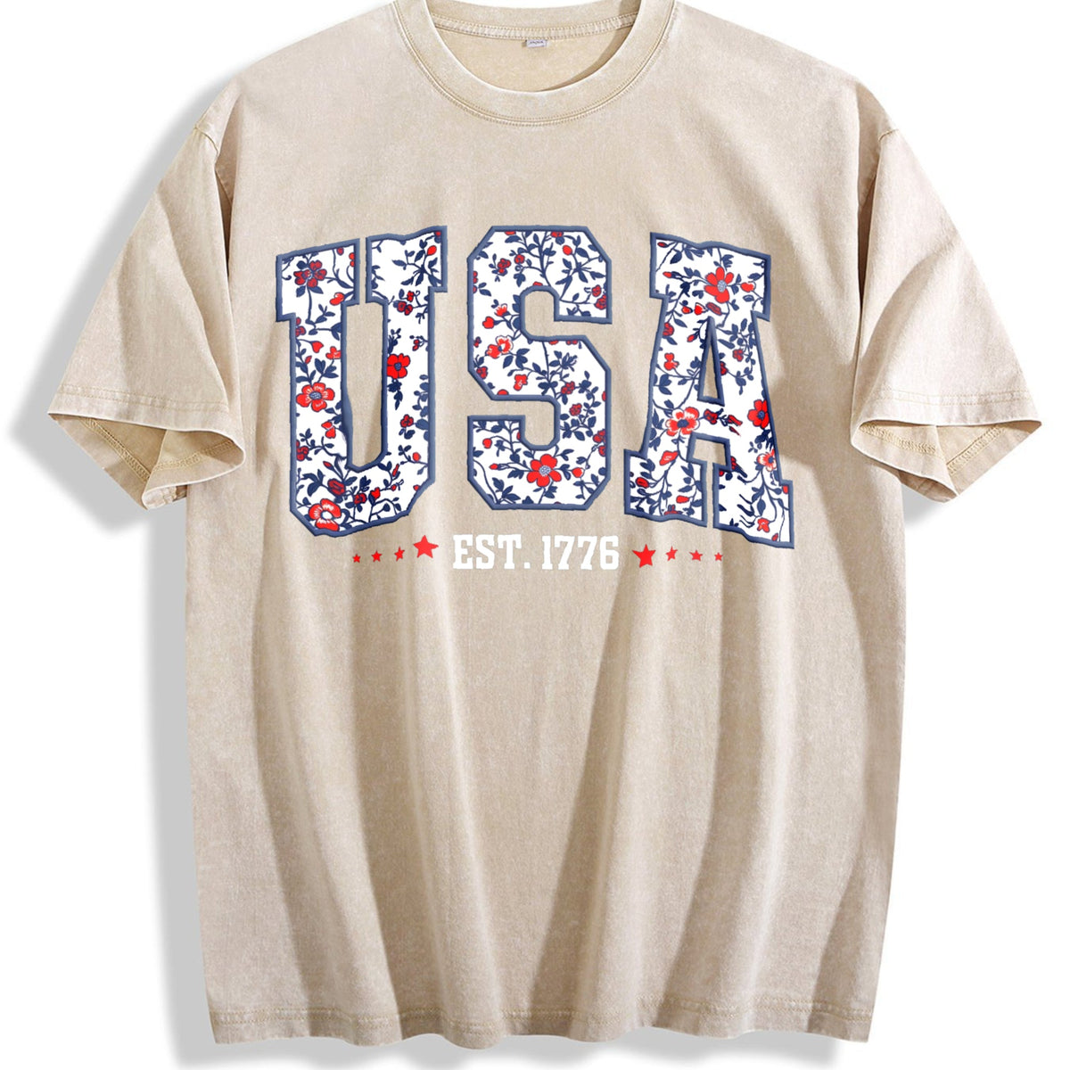 Floral USA Vintage Washed T-Shirt product image 1