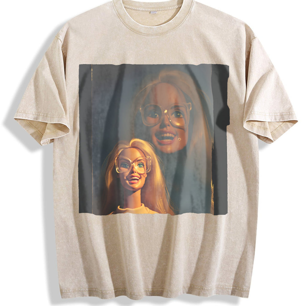Laughing Doll Double Portrait Vintage Washed T-Shirt product image 1