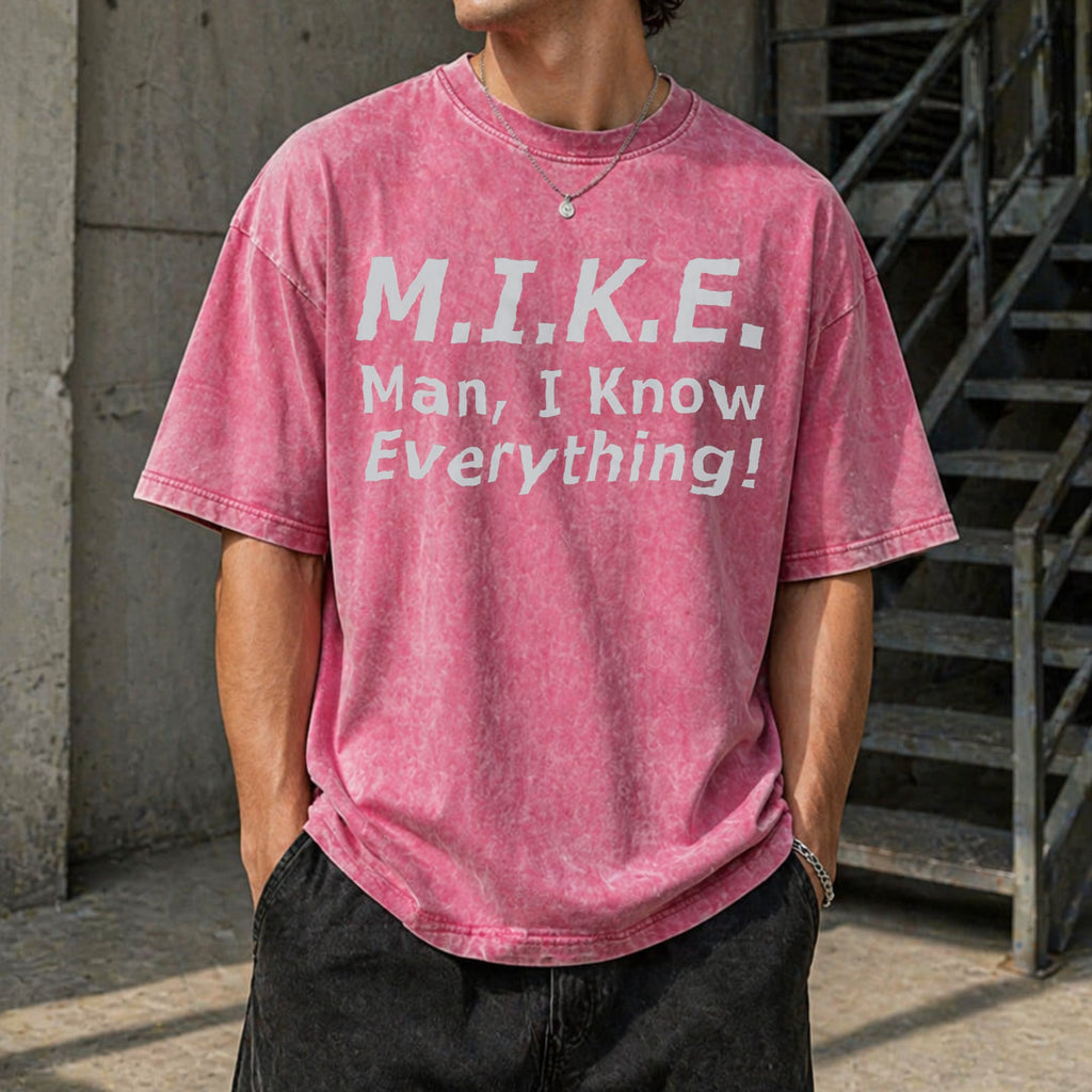 Funny Mike - 'knows Everything' Humor Vintage Washed T-Shirt product image 14