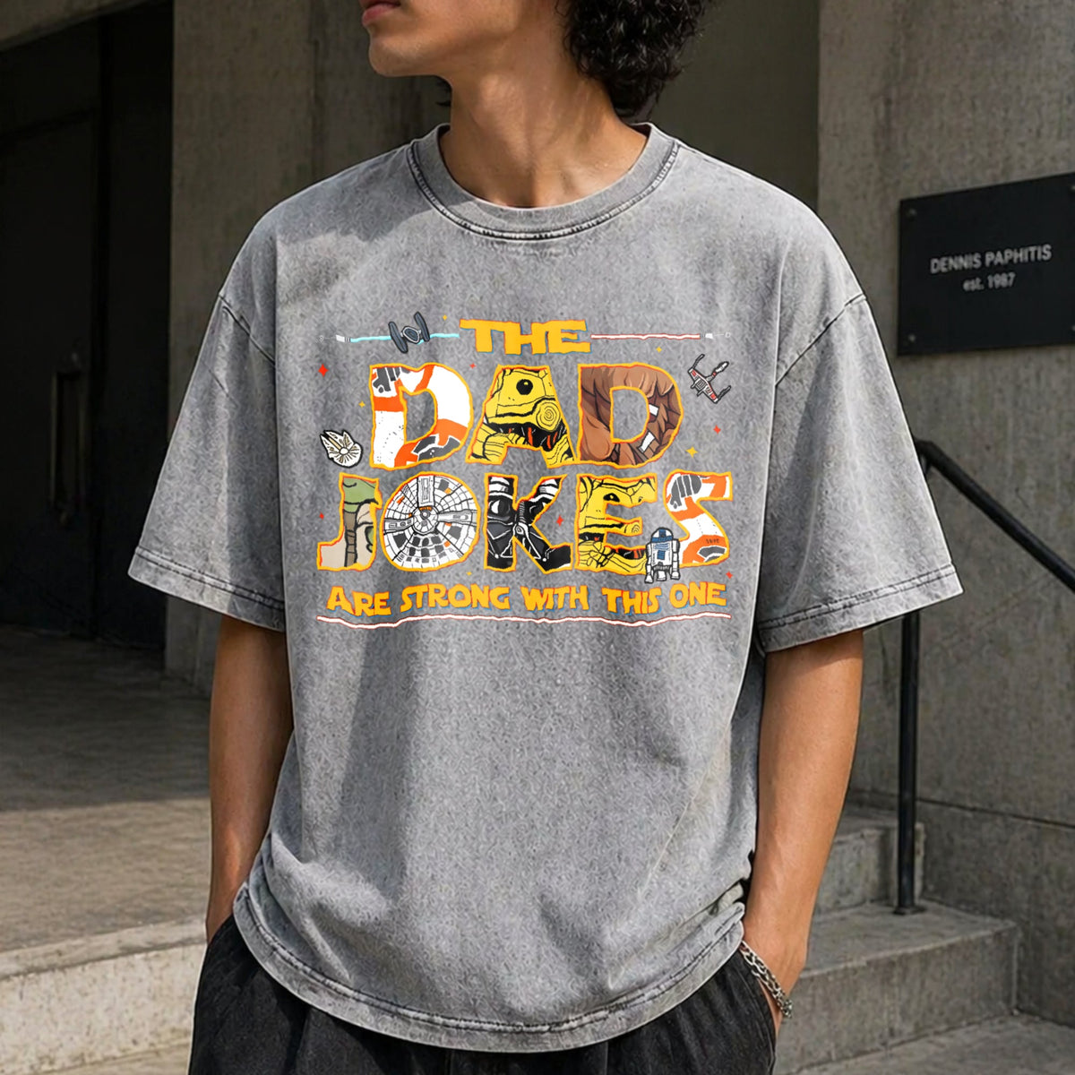 Dad Jokes Are Strong With This One Vintage Washed T-Shirt product image 5