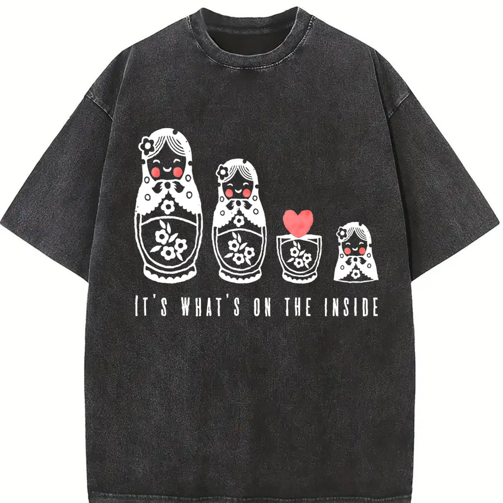 Russian Nesting Wooden Dolls 90s Vintage Washed T-Shirt product image 2