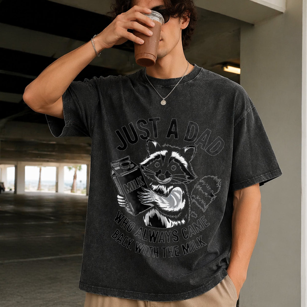 Just A Dad Who Always Came Back With The Milk Vintage product image 2