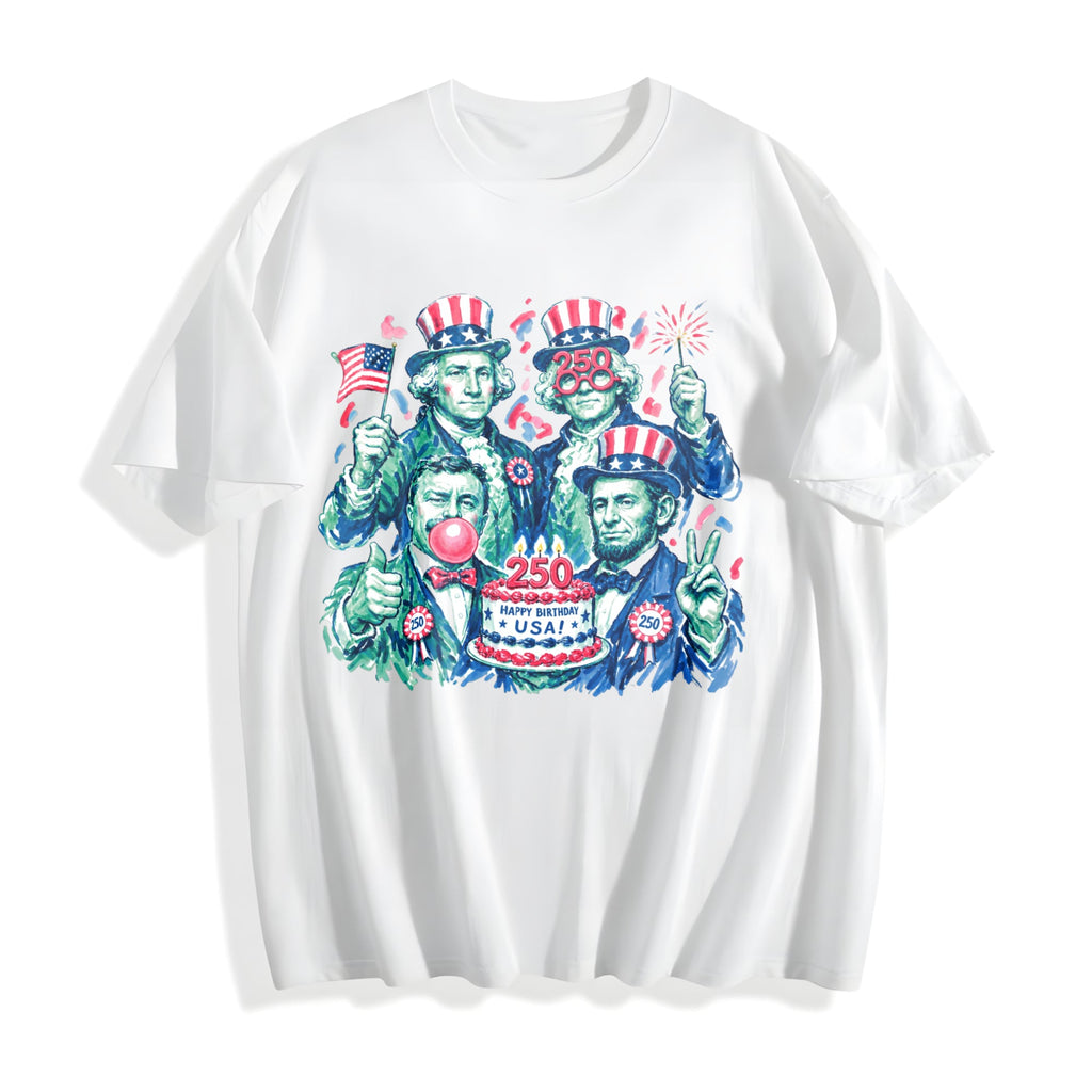 Funny Founding Fathers Birthday Party Cotton T-Shirt product image 2
