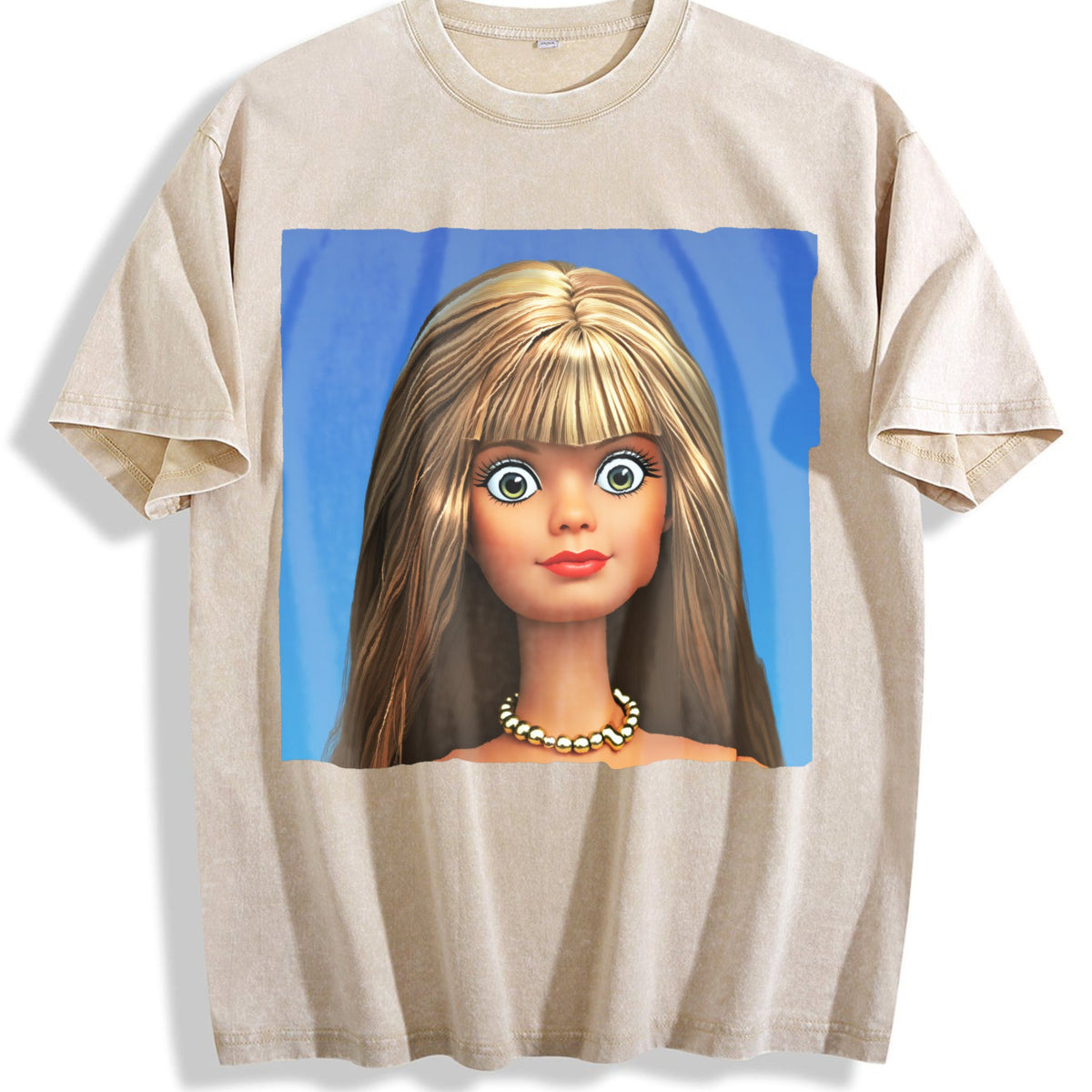 Wide Eyed Doll Portrait Vintage Washed T-Shirt product image 1