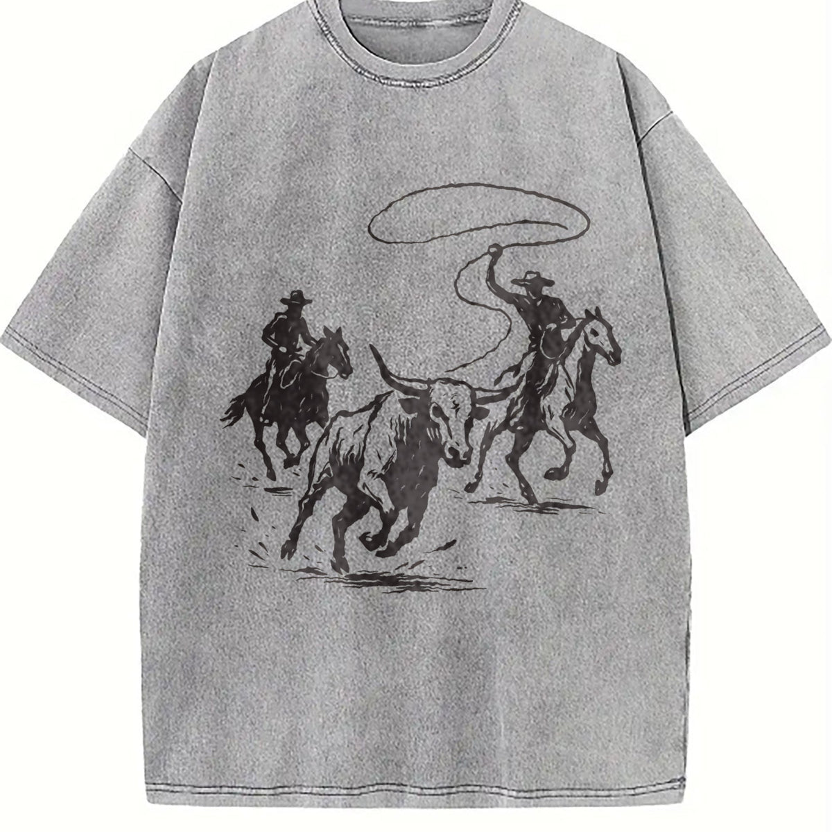 Cowboys Roping Bull Vintage Washed T-Shirt product image 5