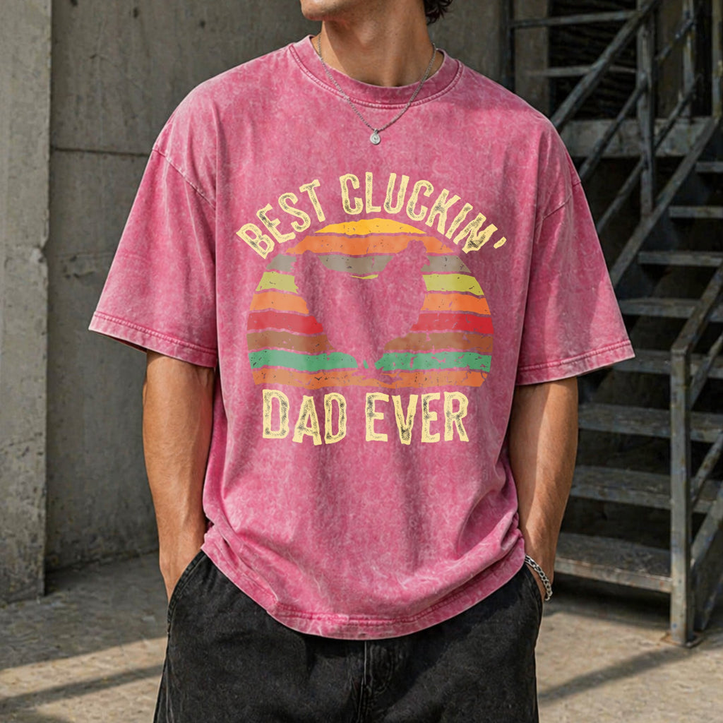Best Cluckin Dad Ever Vintage Washed T-Shirt product image 7
