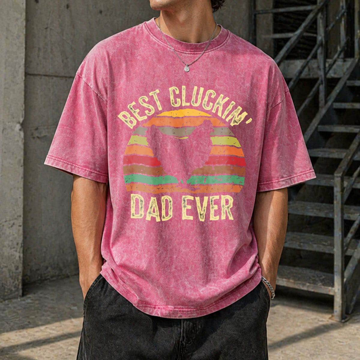 Best Cluckin Dad Ever Vintage Washed T-Shirt product image 7